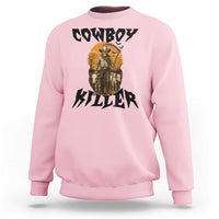 Halloween Skeleton Sweatshirt Cowboy Killer Spooky Western Horror Design - Wonder Print Shop