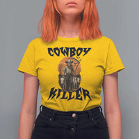 Halloween Skeleton T Shirt For Women Cowboy Killer Spooky Western Horror Design - Wonder Print Shop