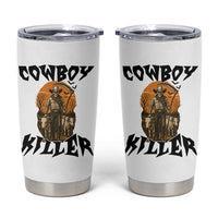 Halloween Skeleton Tumbler Cup Cowboy Killer Spooky Western Horror Design