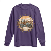Native American Biker Gift Long Sleeve Shirt Skull Motorcycle Rider