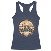 Native American Biker Gift Racerback Tank Top Skull Motorcycle Rider
