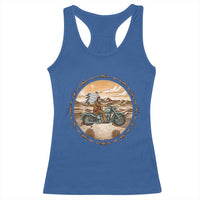 Native American Biker Gift Racerback Tank Top Skull Motorcycle Rider