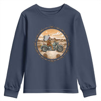 Native American Biker Gift Youth Sweatshirt Skull Motorcycle Rider