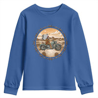 Native American Biker Gift Youth Sweatshirt Skull Motorcycle Rider
