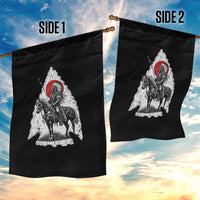 Vintage Native American Warrior Garden Flag Horse Rider Feather Headdress Graphic