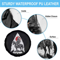 Vintage Native American Warrior Spare Tire Cover Horse Rider Feather Headdress Graphic