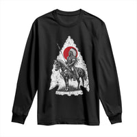 Vintage Native American Warrior Long Sleeve Shirt Horse Rider Feather Headdress Graphic