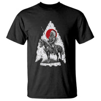 Vintage Native American Warrior T Shirt Horse Rider Feather Headdress Graphic