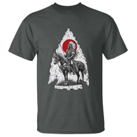 Vintage Native American Warrior T Shirt Horse Rider Feather Headdress Graphic