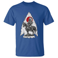 Vintage Native American Warrior T Shirt Horse Rider Feather Headdress Graphic