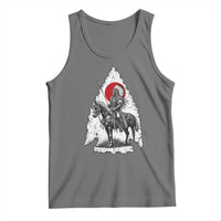 Vintage Native American Warrior Tank Top Horse Rider Feather Headdress Graphic
