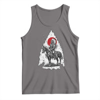 Vintage Native American Warrior Tank Top Horse Rider Feather Headdress Graphic