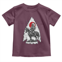 Vintage Native American Warrior Toddler T Shirt Horse Rider Feather Headdress Graphic