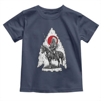 Vintage Native American Warrior Toddler T Shirt Horse Rider Feather Headdress Graphic