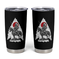 Vintage Native American Warrior Tumbler Cup Horse Rider Feather Headdress Graphic