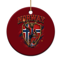 Funny Norway Norwegian Moose Ceramic Ornament Soccer Fan Game Day Gift