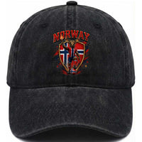 Funny Norway Norwegian Moose Washed Cotton Baseball Cap Soccer Fan Game Day Gift