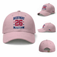Vintage Norway Fotball Baseball Cap Norwegian Flag Game Day Fan Gift