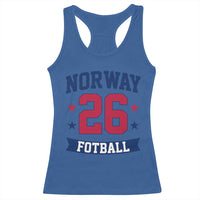 Vintage Norway Fotball Racerback Tank Top Norwegian Flag Game Day Fan Gift