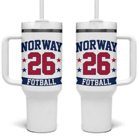 Vintage Norway Fotball Tumbler With Handle Norwegian Flag Game Day Fan Gift