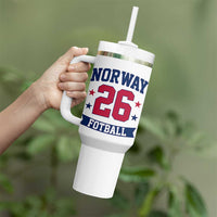 Vintage Norway Fotball Tumbler With Handle Norwegian Flag Game Day Fan Gift