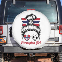 Norwegian Soccer Girl Spare Tire Cover Messy Bun Sunglasses Football Fan