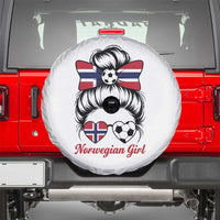 Norwegian Soccer Girl Spare Tire Cover Messy Bun Sunglasses Football Fan