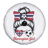 Norwegian Soccer Girl Spare Tire Cover Messy Bun Sunglasses Football Fan