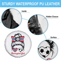 Norwegian Soccer Girl Spare Tire Cover Messy Bun Sunglasses Football Fan