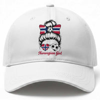 Norwegian Soccer Girl Baseball Cap Messy Bun Sunglasses Football Fan