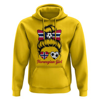 Norwegian Soccer Girl Hoodie Messy Bun Sunglasses Football Fan