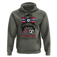 Norwegian Soccer Girl Hoodie Messy Bun Sunglasses Football Fan