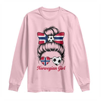 Norwegian Soccer Girl Long Sleeve Shirt Messy Bun Sunglasses Football Fan