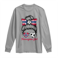 Norwegian Soccer Girl Long Sleeve Shirt Messy Bun Sunglasses Football Fan