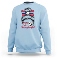 Norwegian Soccer Girl Sweatshirt Messy Bun Sunglasses Football Fan