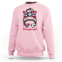 Norwegian Soccer Girl Sweatshirt Messy Bun Sunglasses Football Fan