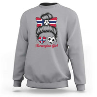 Norwegian Soccer Girl Sweatshirt Messy Bun Sunglasses Football Fan