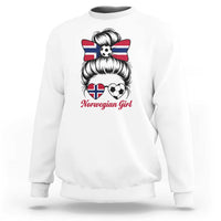 Norwegian Soccer Girl Sweatshirt Messy Bun Sunglasses Football Fan