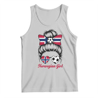Norwegian Soccer Girl Tank Top Messy Bun Sunglasses Football Fan
