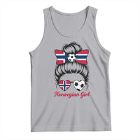Norwegian Soccer Girl Tank Top Messy Bun Sunglasses Football Fan