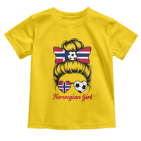 Norwegian Soccer Girl Toddler T Shirt Messy Bun Sunglasses Football Fan