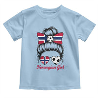 Norwegian Soccer Girl Toddler T Shirt Messy Bun Sunglasses Football Fan