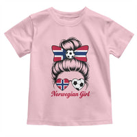 Norwegian Soccer Girl Toddler T Shirt Messy Bun Sunglasses Football Fan