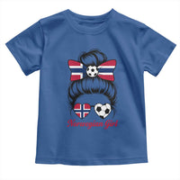 Norwegian Soccer Girl Toddler T Shirt Messy Bun Sunglasses Football Fan