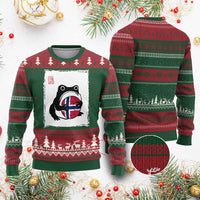 Grumpy Frog Norway Soccer Fan Ugly Christmas Sweater Japanese Style Match Day