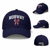 Norwegian Girl Coquette Bow Baseball Cap Norway Flag Pride Gift