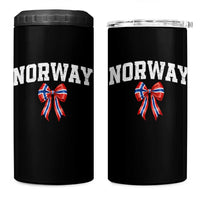 Norwegian Girl Coquette Bow 4 in 1 Can Cooler Tumbler Norway Flag Pride Gift