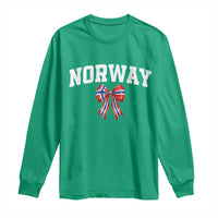Norwegian Girl Coquette Bow Long Sleeve Shirt Norway Flag Pride Gift