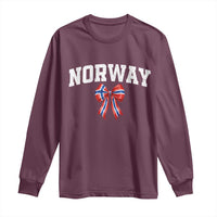Norwegian Girl Coquette Bow Long Sleeve Shirt Norway Flag Pride Gift