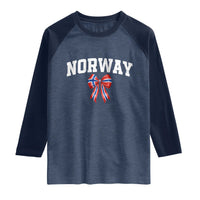 Norwegian Girl Coquette Bow Raglan Shirt Norway Flag Pride Gift